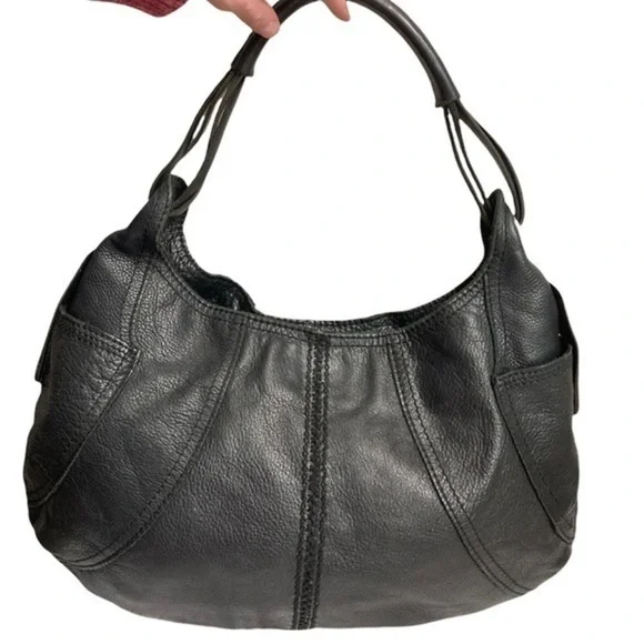 Lucky brand black leather hobo bag